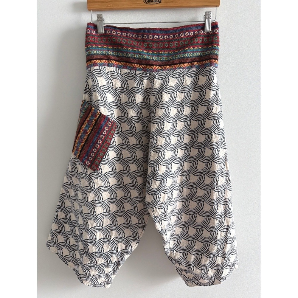 Boho Harem Pants Patchwork Tribal Print Balloon Genie Festival Hippie Lounge Med